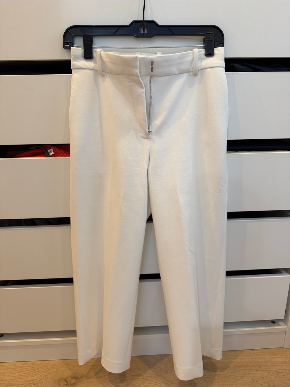 Babaton White Straight-Leg Tailored Pants
